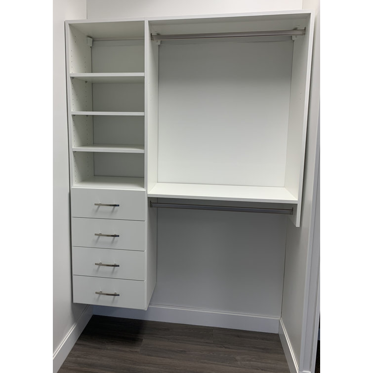 Ebern Designs Acrisius Regular Width Drawers with DoubleHang Closet